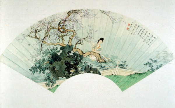 Painting on the covering of a fan