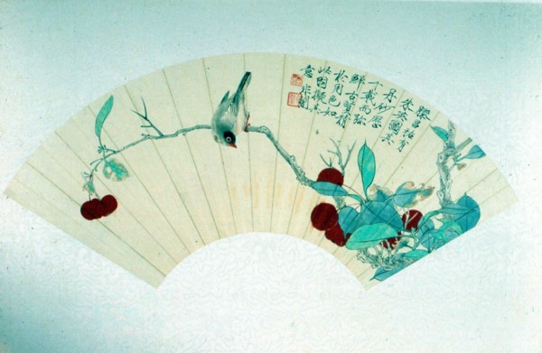 Painting on the covering of a fan