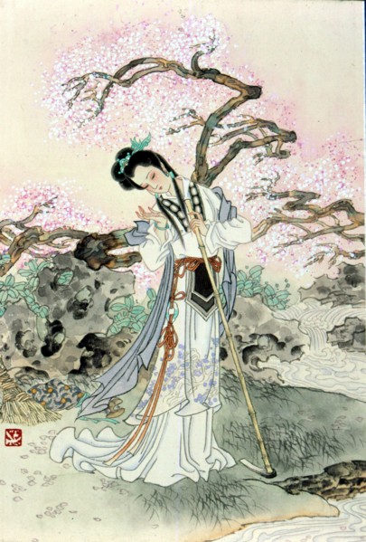 Illustration pour le célèbre roman chinois : "Rêve dans le Pavillon Rouge"