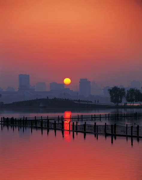 Lac de l'ouest, Pont Duanqiao, Hangzhou, province du Zhejiang, Chine