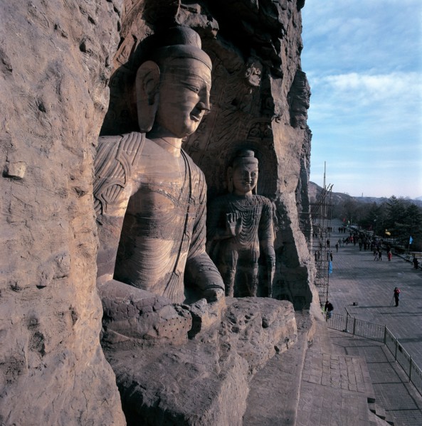 Statue de Bouddha de la vingtième grotte de Yungang, ville de Datong, province du Shanxi, Chine