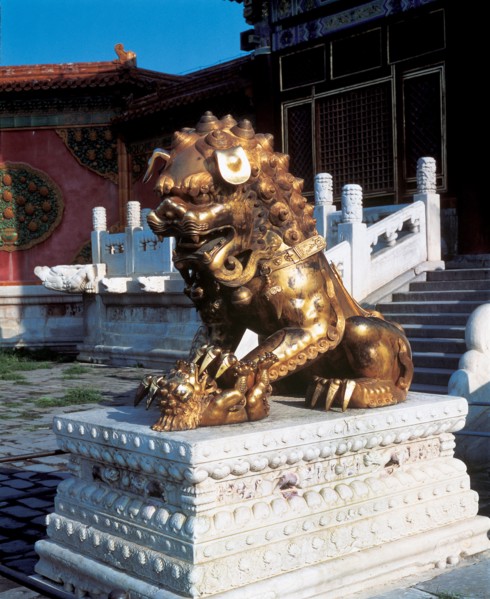 Copper lion, Beijing, Forbidden City, China