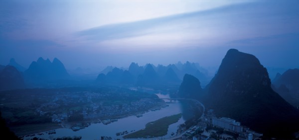 Vue aérienne de la ville de Guilin, Chine