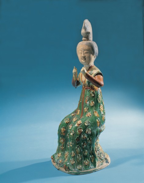 Tri-color pottery, China