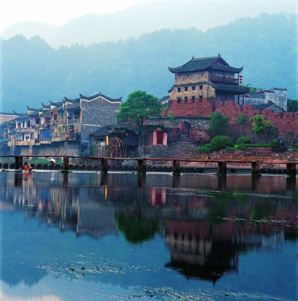 The scene of the North City Gate of Ancient Phoenix City,Hunan Province,China