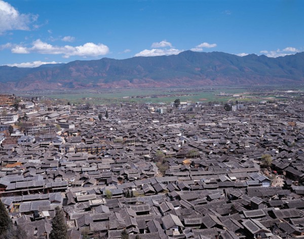Bird's view of Lijiang ancient city, Yunnan,China
