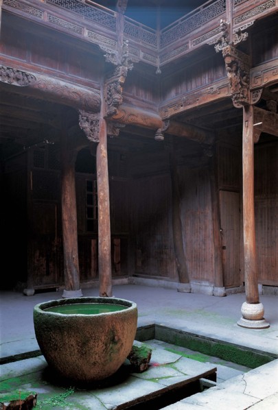 A vat in a courtyard of Zhuge Village,Lanxi,Zhejiang Province,China