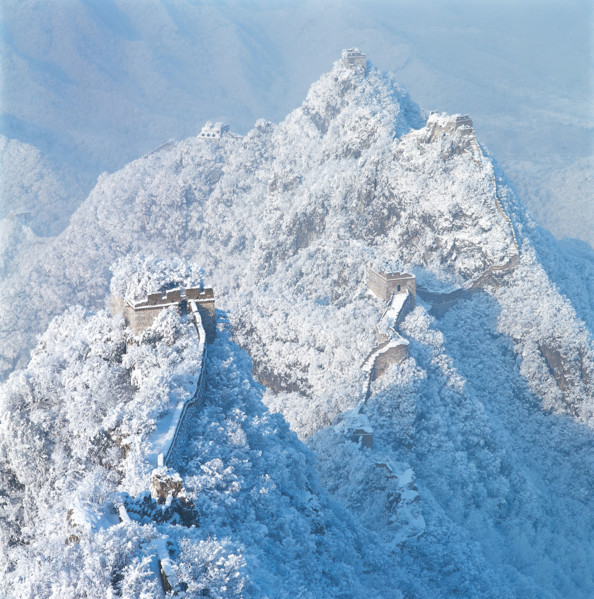 The snowscape of Jiankou section of the Great Wall,China