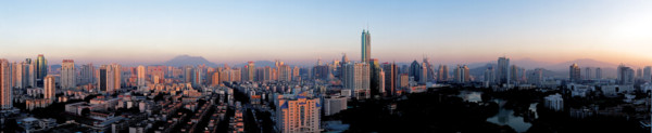 A panoramic shoot of cityscape of Luohu District,Shenzhen,China