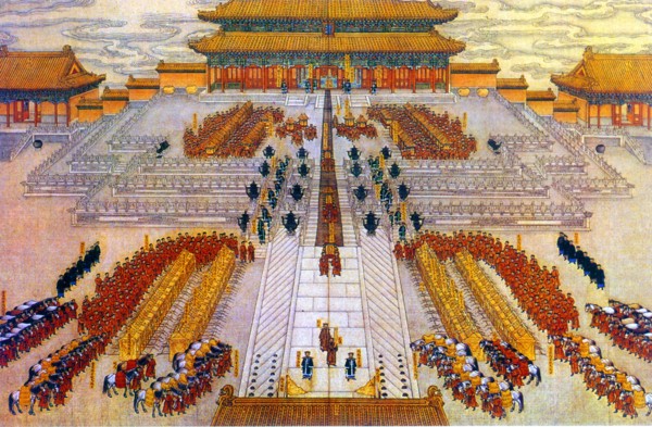 Painting depicts Wedding of emperor Guangxu, Qing Dynasty
