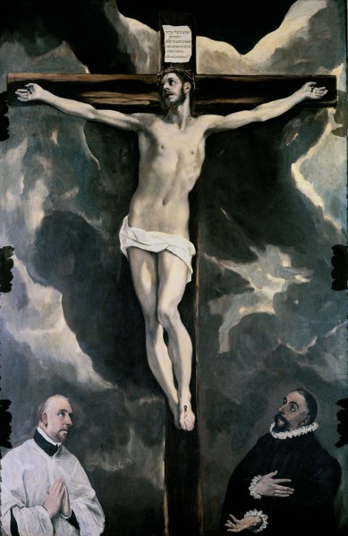 El Greco, Christ on Cross Adored by Donors