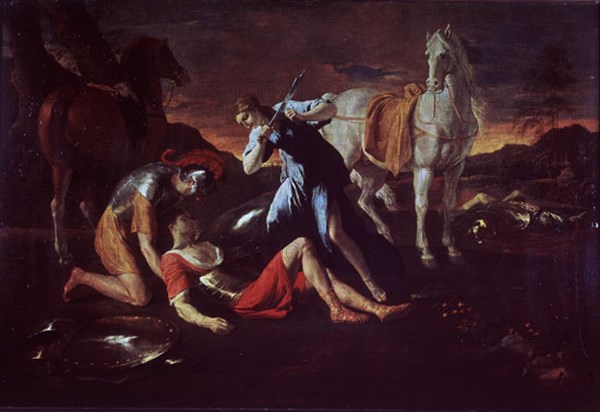 POUSSIN NICOLAS 1594/1665
TANCRADIO Y HERMINIA
SAN PETESBURGO, MUSEO ERMITAGE
RUSIA

This