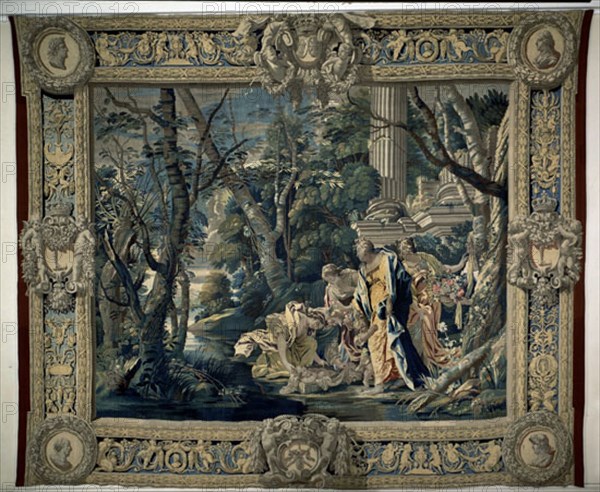 VONET ATRIBUIDO
TAPIZ-MOISES SALVADO DE LAS AGUAS-LANA SEDA 495X599 CM-1630
PARIS, MUSEO