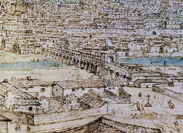 WYNGAERDE ANTON VAN DEN ?/1571
SALAMANCA-1570-DIBUJO SEPIA-DET DEL PUENTE SOBRE EL TORMES
VIENA,