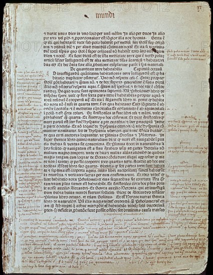 D'AYLLI PIERRE
IMAGO MUNDI - FOLIO 13 (CON APUNTES MANUSCRITOS DE COLON)
SEVILLA, BIBLIOTECA