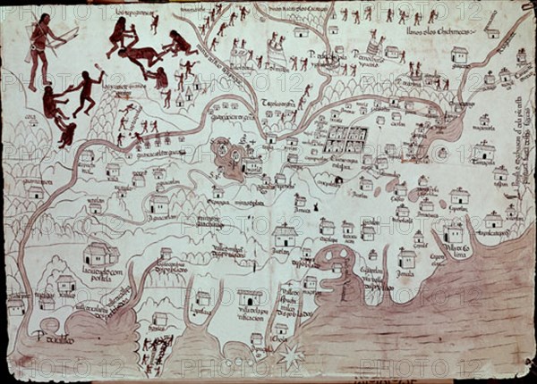 PLANO TRIBUS INDIGENAS Y TERRITORIOS SITUADOS EN LA VECINDAD DE GUADALAJARA-MEXICO-PRINC S