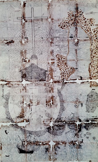 PLANO DEL FUERTE DE SAN JUAN DE PUERTO RICO-IGLESIA
SEVILLA, ARCHIVO INDIAS
SEVILLA