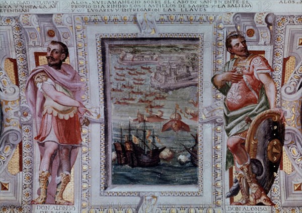 ARBASIA CESAR 1547/1607
FRESCOS-ALONSO BAZAN Y ALONSO LEYVA-BATALLA DE SAGRES-1580
VISO DEL