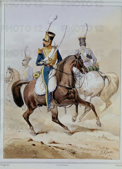 VILLEGAS
UNIFORMES DEL REGIMIENTO BAILEN 5 A CABALLO
MADRID, ARCHIVO HISTORICO