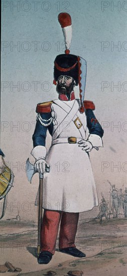 VILLEGAS
UNIFORMES MILITARES S XIX(1821)-DET INFANTERIA DE LINEA-GASTADOR (CONJ 4488)
MADRID,