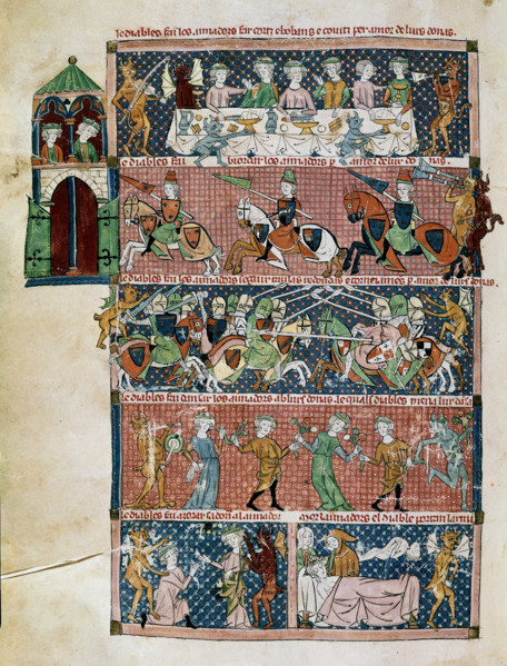 ERMENGOL
BREVIARIO DE AMOR - PRINCIPIOS S XIV - S.1.3.-FOL 215 V -PLACERES PELIGROSOS DE LA VIDA