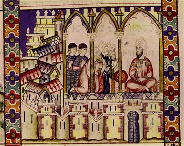 ALFONSO X EL SABIO 1221/84
MTI1-CANTIGA STA MARIA Nº181-F240R-B-AUDIENCIA DEL SULTAN DE FEZ ABU