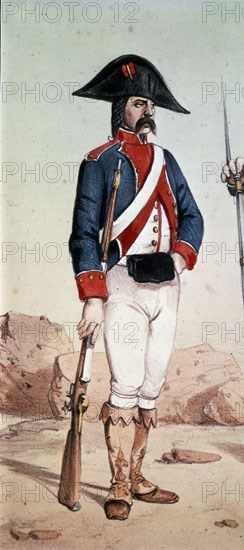 VILLEGAS
INFANTERIA BORBONICA DEL AÑO 1801-DET UNIFORME DE INFANTERIA LIGERA(CONJ 6767)
MADRID,