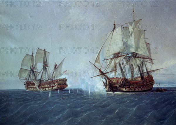 MONLEON RAFAEL 1853/1900
COMBATE ENTRE LOS NAVIOS CATALAN (60 CAÑONES) Y EL INGLES MARY (80)