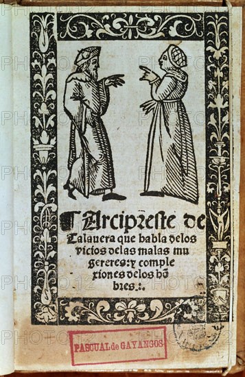 TALAVERA ARCIPRESTE
INCUNABLE VICIOS DE LAS MALAS MUJERES - EL CORBACHO
MADRID, BIBLIOTECA
