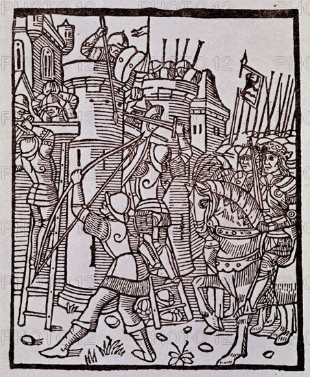 SAN PEDRO DIEGO DE 
CARCEL DE AMOR GRABADO POR ROSEMBACH EN 1493-ORIGINAL EN MUS