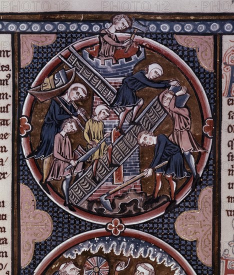 AUVERGNE G 1228/1249
BIBLIA DE S LUIS DE FRANCIA-TOMO I- PAG 11V- TORRE DE BABEL-ILUMINADA Y