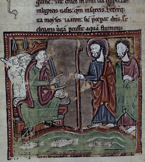 BIBLIA S XIII -TOMO I MOISES ANTE EL FARAON PREDICE LAS PLAGAS DE EGIPTO- EXODO-ANTIGUO
