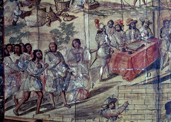 GONZALEZ MIGUEL Y JUAN
DOÑA MARINA EXPLICA QUIEN ES HERNAN CORTES -  RELIZADO EN 1698 -