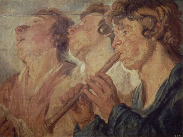 Jordaens, Three Travelling Musicians: Two Singers and a Flute Player