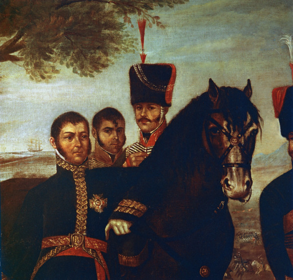 ANONIMO
EL GENERAL JOSE SAN MARTIN SU ESTADO MAYOR Y EL GENERAL ANTONIO JOSE DE SUCRE- DET- Conj