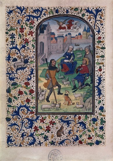 VRELANT GUILLERMO 1410/81
LIBRO HORAS DE LEONOR DE LA VEGA-ANUNCIACION A LOS PASTORES-VIT.24-2-PG
