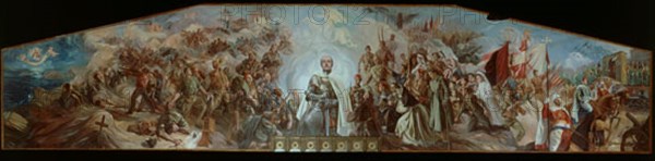 Arturo Reque Meruvia (1906-1969)
Allégorie de Franco et de la croix
1948-1949
Peinture