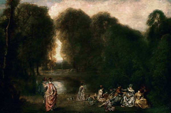 WATTEAU JEAN-ANT 1684/1721
ASAMBLEA EN UN PARQUE - S XVIII - ROCOCO FRANCES
PARIS, MUSEO