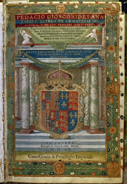 Dioscorides, Medicine Book Dedicated to Philip II(cover)