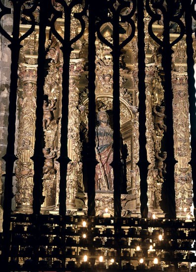 RETABLO MAYOR-SANTIAGO PEREGRINO
GUADALUPE, MONASTERIO
CACERES

This image is not downloadable.