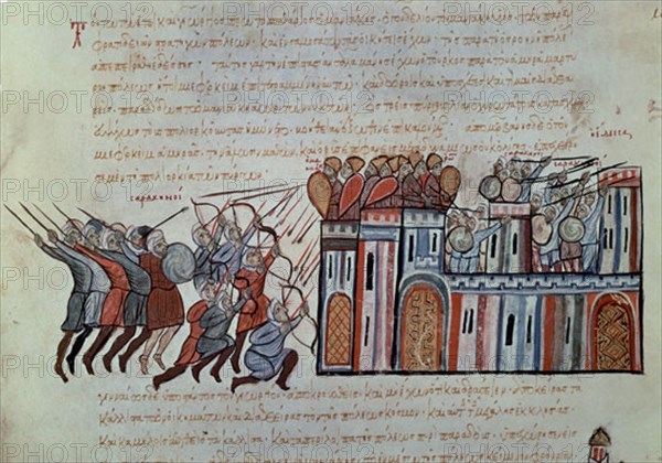 SKYLLITZES
LOS SARRACENOS ASALTAN CONSTANTINOPLA - ENFRENTAMIENTO ENTRE ARABES Y BIZANTINOS- S