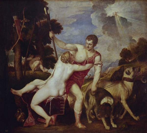 Titien 1485/1576
VENUS Y ADONIS- NP 422- 186x207 cm- S XVI-RENACIMIENTO ITALIANO-Ecole