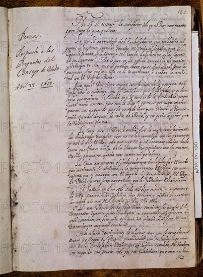 MANUSCRITO SOBRE PERSIA-RESPUESTA A PREGUNTAS DEL CONSEJO DE ESTADO-23/4/1610
MADRID, BIBLIOTECA