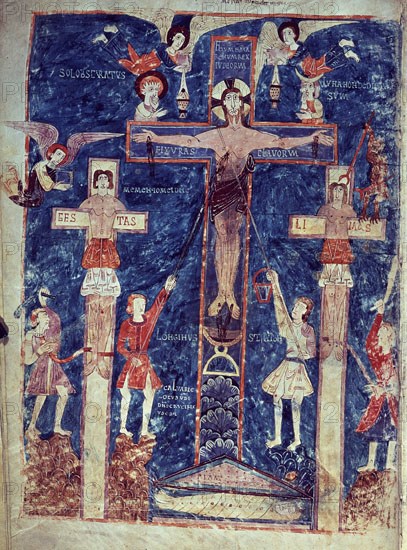 BEATO DE LIEBANA
COMENTARIOS AL APOCALIPSIS - F 16 V - CRUCIFIXION - ROMANICO ESPAÑOL
GERONA,