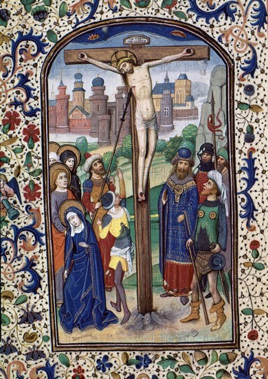 VRELANT GUILLERMO 1410/81
LIBRO DE HORAS DE LEONOR DE LA VEGA - CRUCIFIXION - MANUSCRITO FLAMENCO