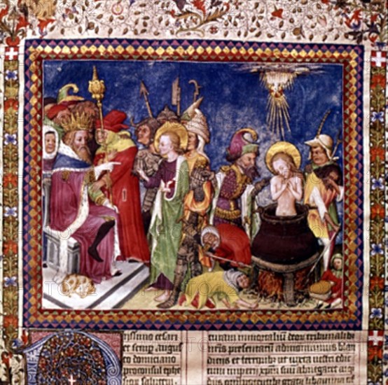 COLOMBE JUAN
APOCALIPSIS FIGURADO-CASA SABOYA-MARTIRIO STA EN OLLA-BORD 1557-
SAN LORENZO DEL