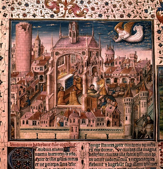 COLOMBE JUAN
APOCALIPSIS FIGURADO-BORD 1557-BABILONIA-IGLESIA CON PUEBLO ORANDO
SAN LORENZO DEL