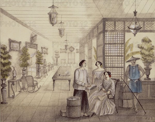 RIBELLES
ALBUM FILIPINO-TRAJES Y COSTUMBRES DE MANILA Y SUS CERCANIAS: INTERIOR DE UNA