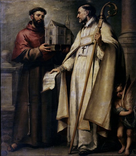 MURILLO BARTOLOME 1618/1682
SAN BUENAVENTURA Y SAN LEANDRO
SEVILLA, MUSEO BELLAS ARTES - CONVENTO
