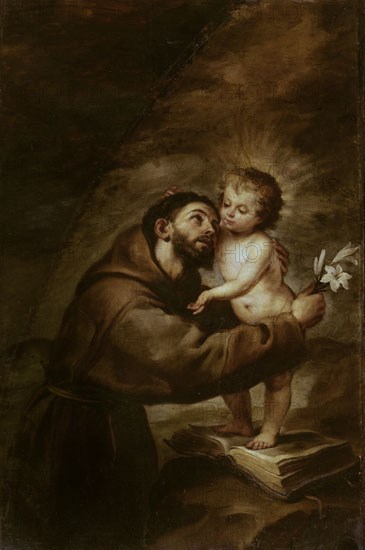 MURILLO BARTOLOME 1618/1682
SAN ANTONIO DE PADUA CON EL NIÑO-S XVII-PINTURA BARROCA-ESCUELA